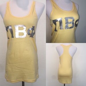 Pi Beta Phi Yellow Tank with Metallic Silver